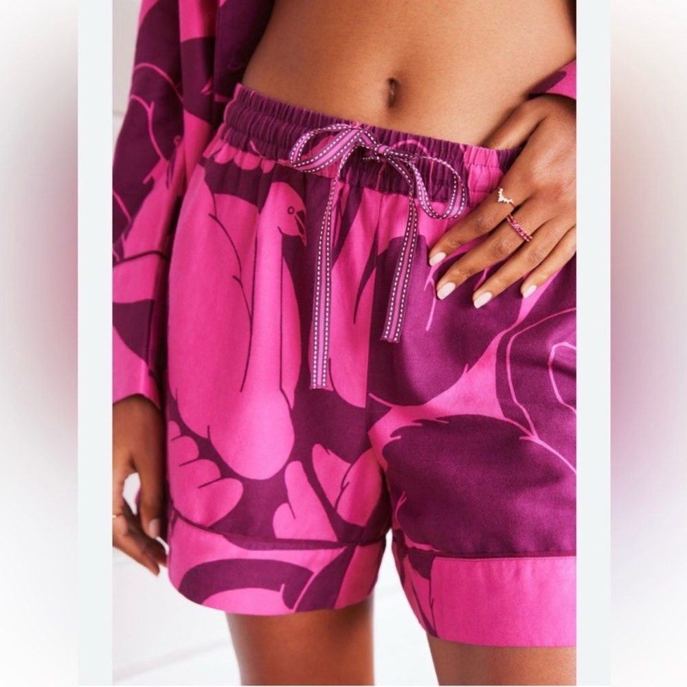 Cecilia Pettersson for Anthropologie purple swan shorts